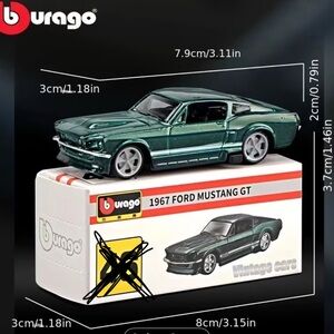 Bburago 1967 Ford Mustang GT Die-Cast Toy Car - Metallic Green NEW Easter Gift 🐣